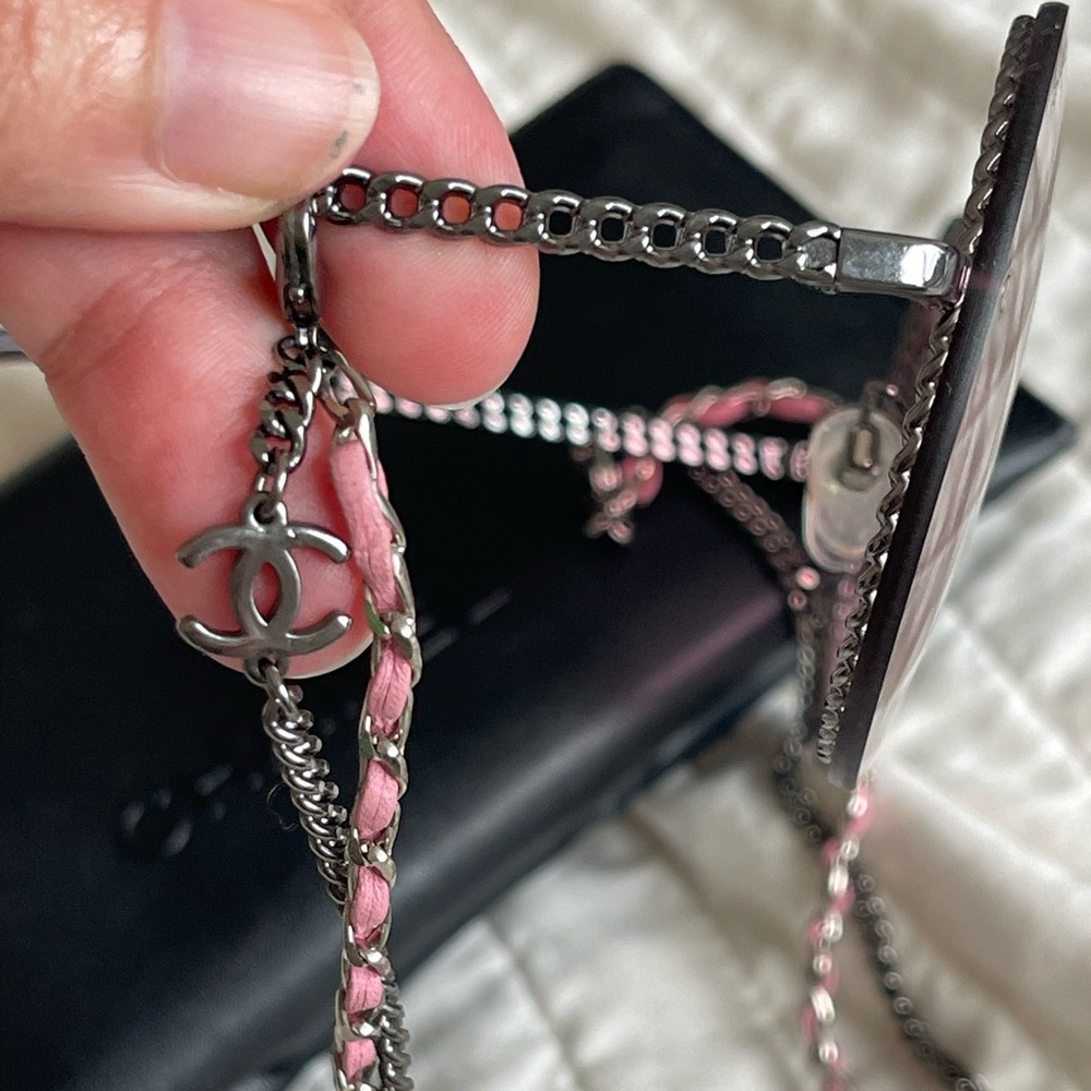 Chanel Silver Tone/Pink 4245 Chain Detail Round Sunglasses - Picture 2 of 14